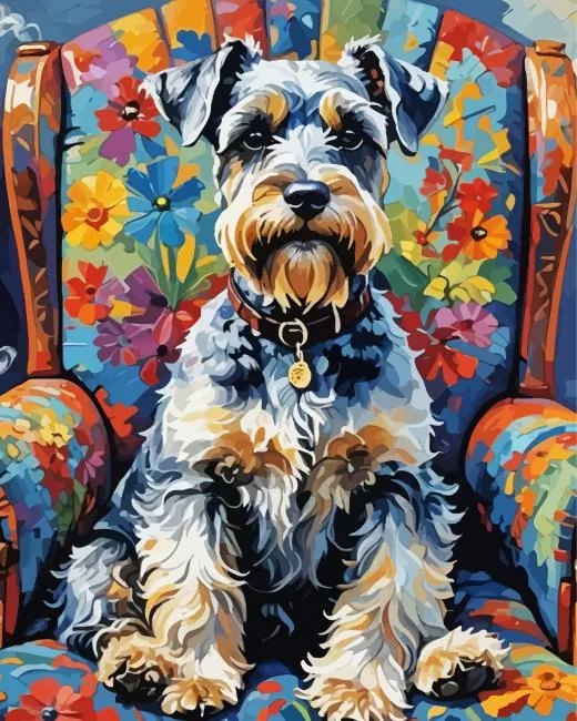 schnauzer dog art Diamond Paintings Schnauzer Dog Art 5D Diamond Painting