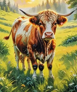 Scottish Cow Art 5D Diamond Painting