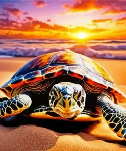 Sea Turtle Sunset 5D Diamond Painting