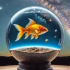Space Goldfish In A Bowl 5D Diamond Painting