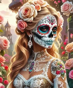 Sugar Skull Girl Bride 5D Diamond Painting