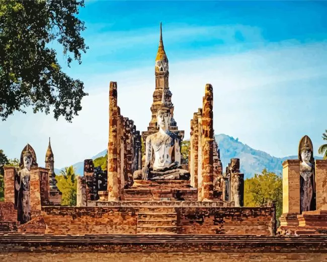 sukhothai historical park Diamond Paints Sukhothai Historical Park 5D Diamond Painting