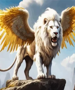 White Lion With Wings 5D Diamond Painting