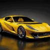 Yellow Ferrari Car 5D Diamond Painting