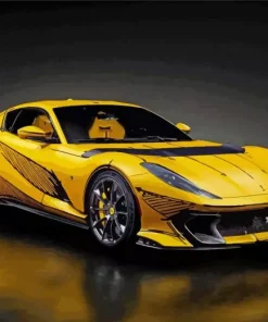 Yellow Ferrari Car 5D Diamond Painting