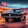Black 1969 Charger Car 5D Diamond Painting
