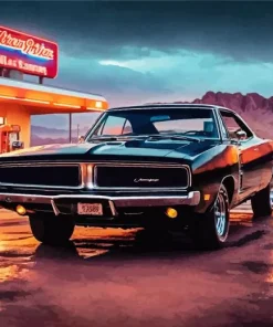 Black 1969 Charger Car 5D Diamond Painting