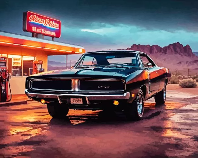 Black 1969 charger car Diamond Paintings Black 1969 Charger Car 5D Diamond Painting