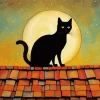 Black Cat On The Roof 5D Diamond Painting
