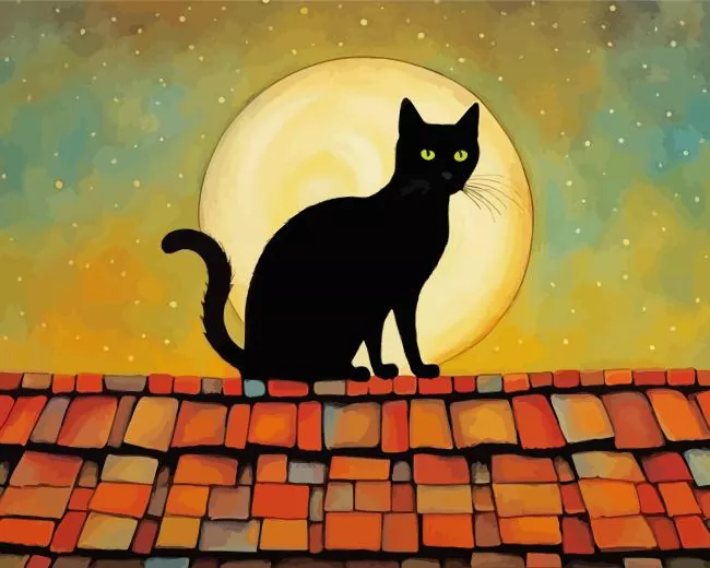 Black cat on the roof Diamond Paintings Black Cat On The Roof 5D Diamond Painting