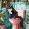 Black Cat Sitting On A Toilet 5D Diamond Painting