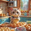 Cartoon Cat Baking 5D Diamond Painting
