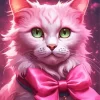 Cat In A Pink Bow 5D Diamond Painting