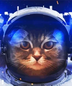 Cat Wearing An Astronaut Helmet 5D Diamond Painting