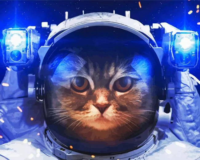 Cat Wearing An Astronaut Helmet Diamond Paintings Cat Wearing An Astronaut Helmet 5D Diamond Painting
