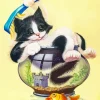 Cat In Fish Bowl 5D Diamond Painting