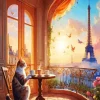 Cat In Paris 5D Diamond Painting