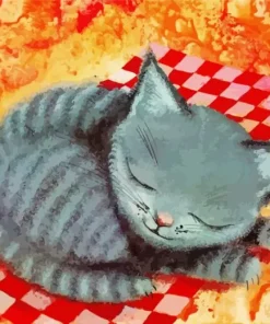 Cat Taking Nap 5D Diamond Painting