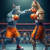 Cats Boxing 5D Diamond Painting
