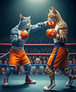 Cats Boxing 5D Diamond Painting