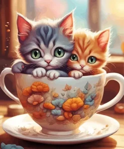 Cats In A Cup 5D Diamond Painting