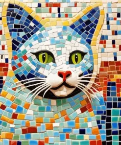 Colorful Mosaic Cat 5D Diamond Painting