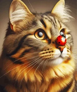 Ladybug And Cat 5D Diamond Painting