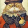 Mad Cat Smoking Pipe 5D Diamond Painting