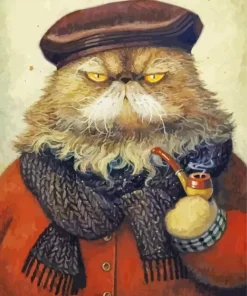 Mad Cat Smoking Pipe 5D Diamond Painting