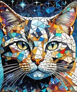 Mosaic Cat 5D Diamond Painting