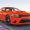 Orange Charger Daytona Sport Car 5D Diamond Painting