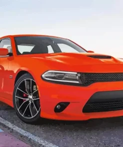 Orange Charger Daytona Sport Car 5D Diamond Painting