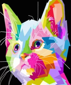Pop Art Cat Face 5D Diamond Painting