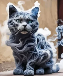 Smoke Cat 5D Diamond Painting