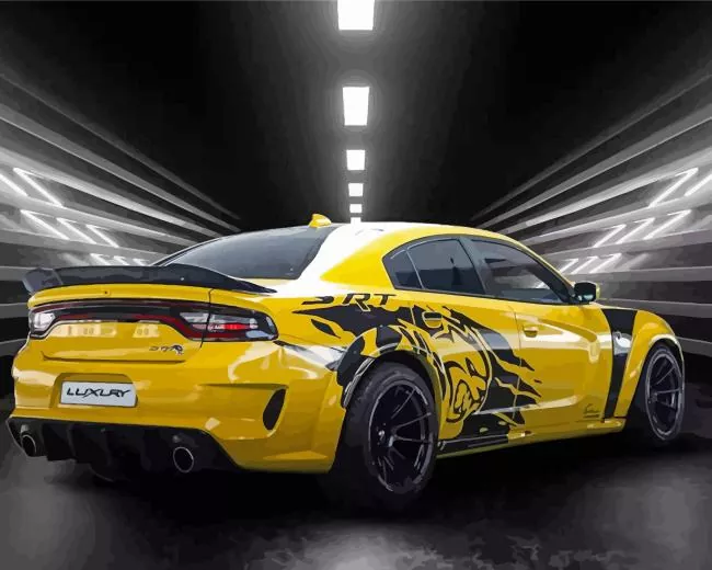 Yellow charger car Diamond Dotz Yellow Charger Car 5D Diamond Painting