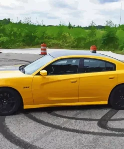 Yellow Charger Daytona 392 5D Diamond Painting