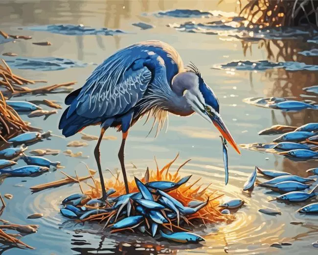 aesthetic sea heron art Diamond Paintings Aesthetic Sea Heron Art 5D Diamond Painting