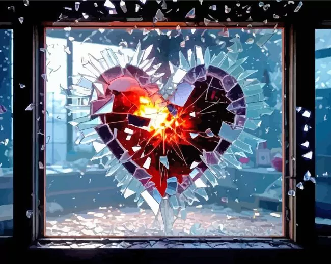 aesthetic shattered heart art Diamond Paintings Aesthetic Shattered Heart Art 5D Diamond Painting