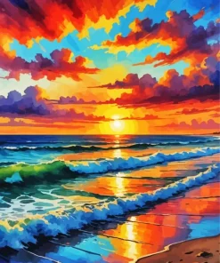 Aesthetic Sunset Beach 5D Diamond Painting