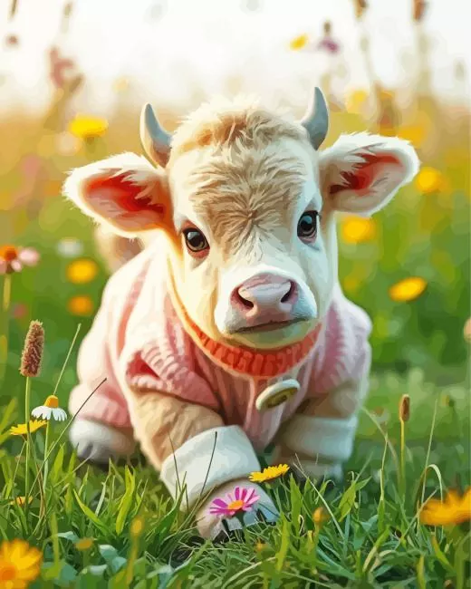 baby cow Diamond Paintings Baby Cow 5D Diamond Painting