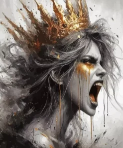 Black And White Screaming Out Art 5D Diamond Painting