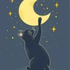 Cat Reaching For The Moon 5D Diamond Painting