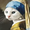 Cat With A Pearl Earring 5D Diamond Painting
