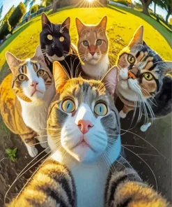 Cats Group Selfie 5D Diamond Painting