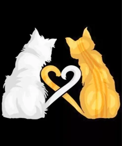 Cats Making Heart 5D Diamond Painting