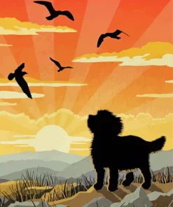 Cavachon Silhouette 5D Diamond Painting