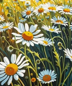 Chamomile Flowers Field 5D Diamond Painting