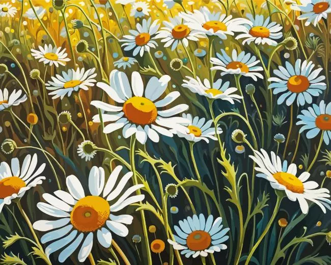 chamomile flowers field Diamond Dotz Chamomile Flowers Field 5D Diamond Painting