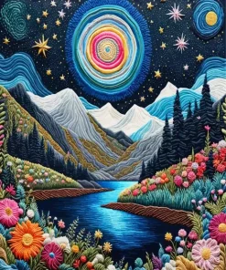 Cool Seascape Flowers Art 5D Diamond Painting