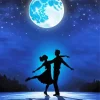 Dancing Silhouette In The Moonlight 5D Diamond Painting